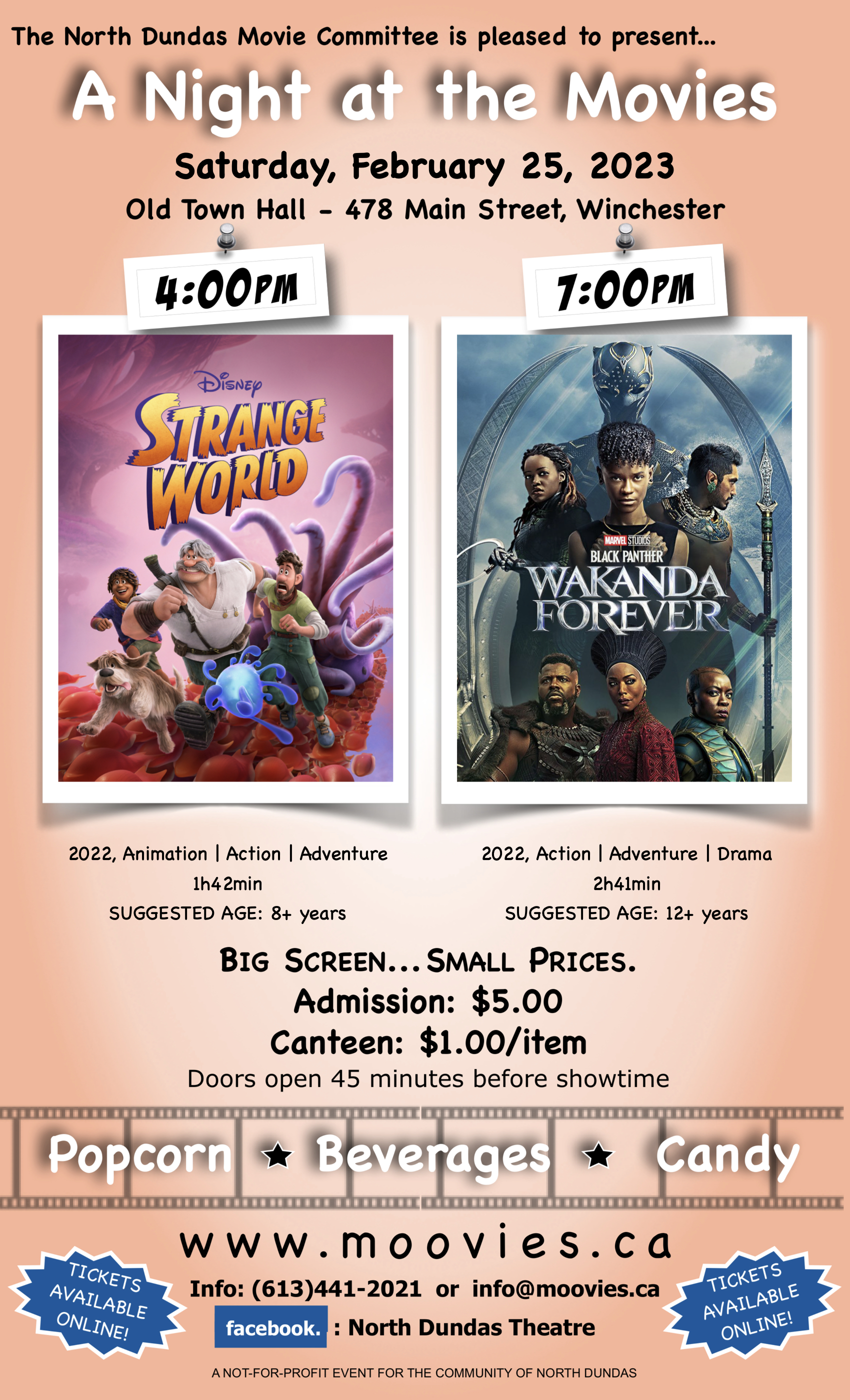 A Night at the Movies Presents Strange World and Black Panther Wakanda Forever North Dundas